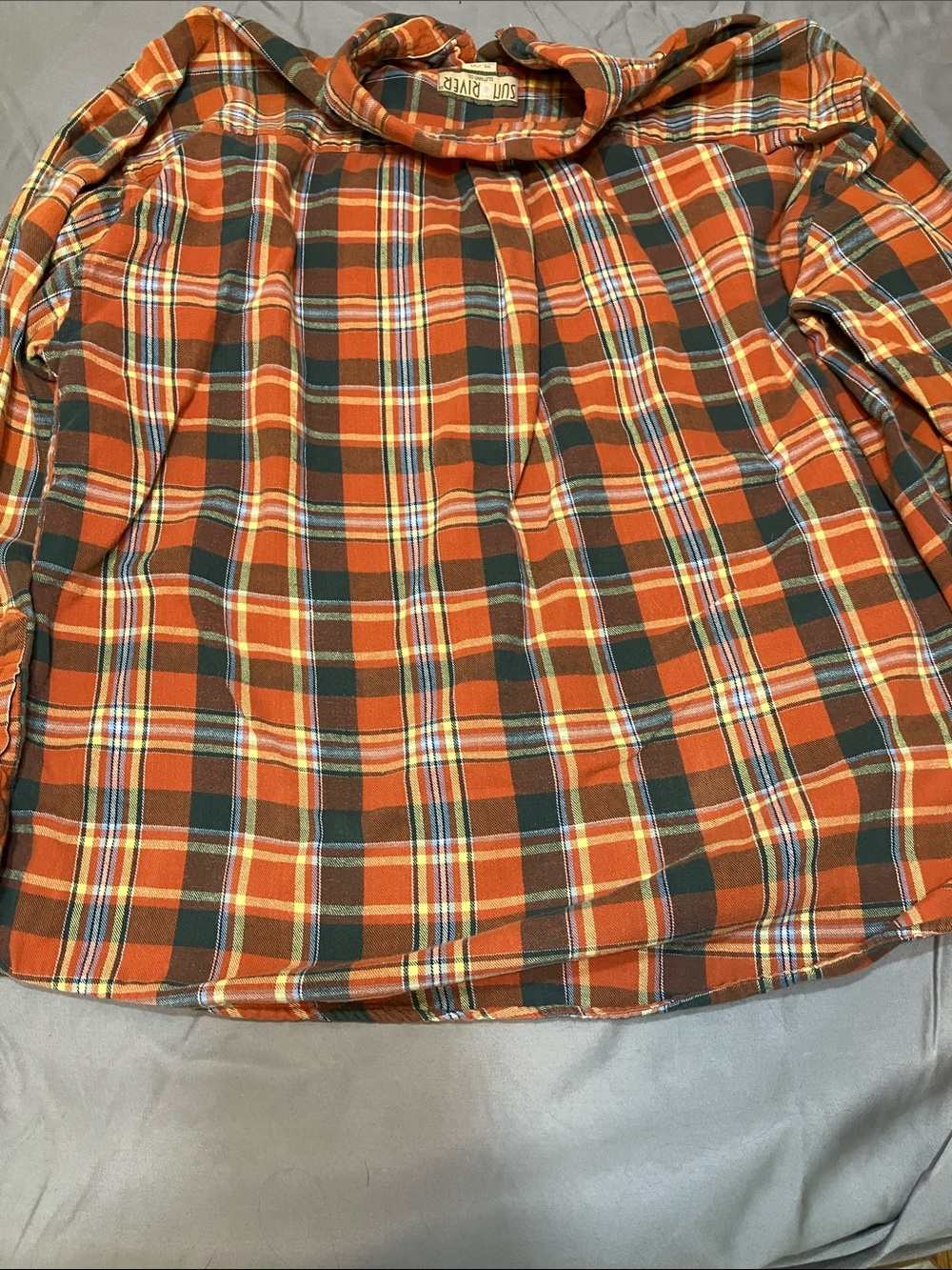 Sun River Men's Orange Plaid Button-Down Shirt